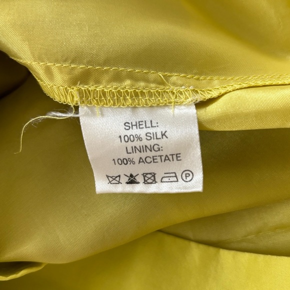 Reiss Strapless Silk Dress in Yellow and Gray Sz 6 - Picture 12 of 15